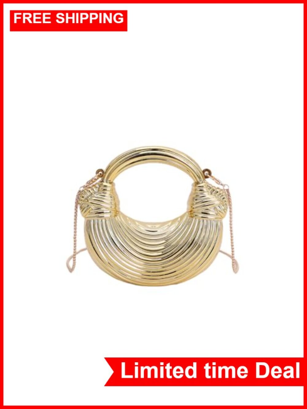 Mini Crescent Acrylic Crossbody Bag with Chain Strap